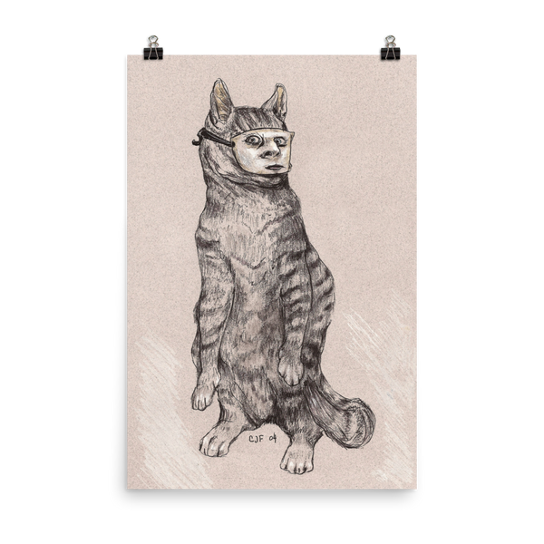 awesome cat with mask poster