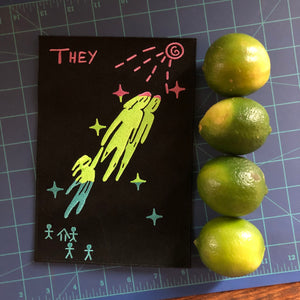 THEY 1 Embroidered Patch. Four Limes High.
