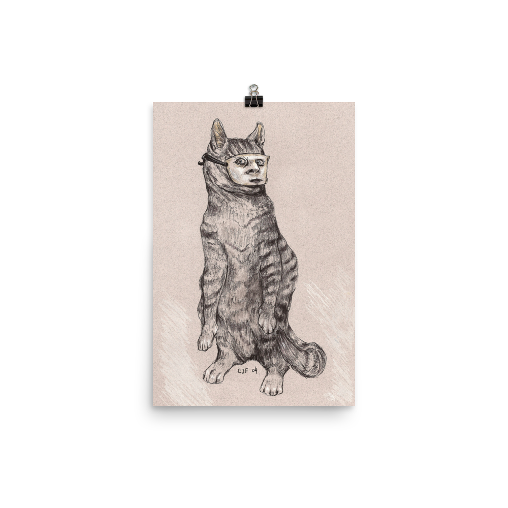 cat drawing poster 